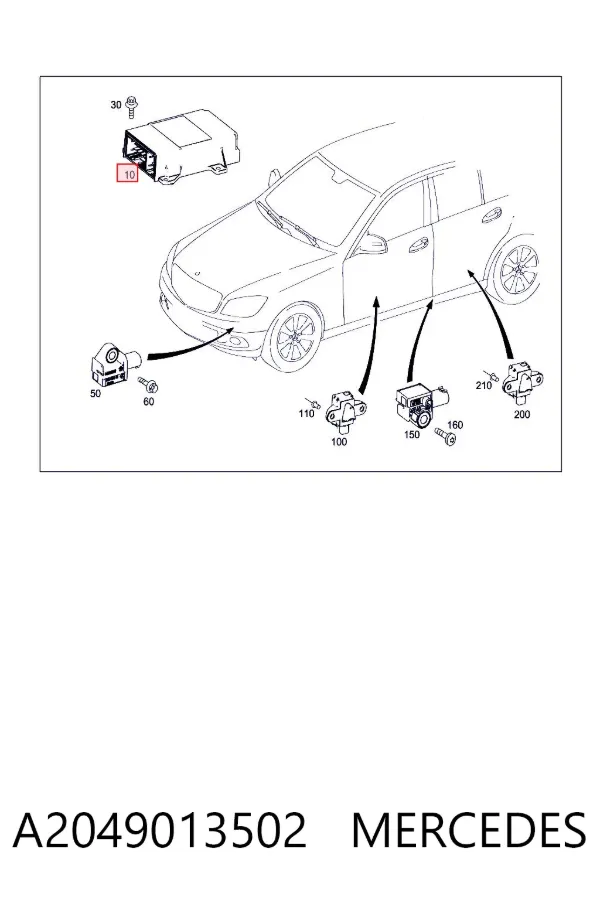 Sterownik poduszki bezpieczeństwa A2049013502 Mercedes