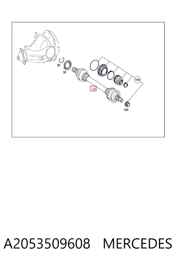 Półoś tylna lewa A2053509608 Mercedes