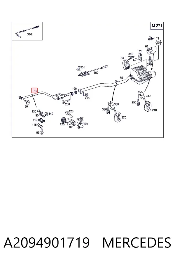 Konwerter-katalizator A2094901719 Mercedes