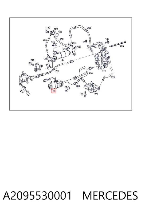 Pompa układu włączania sprzęgła A2095530001 Mercedes