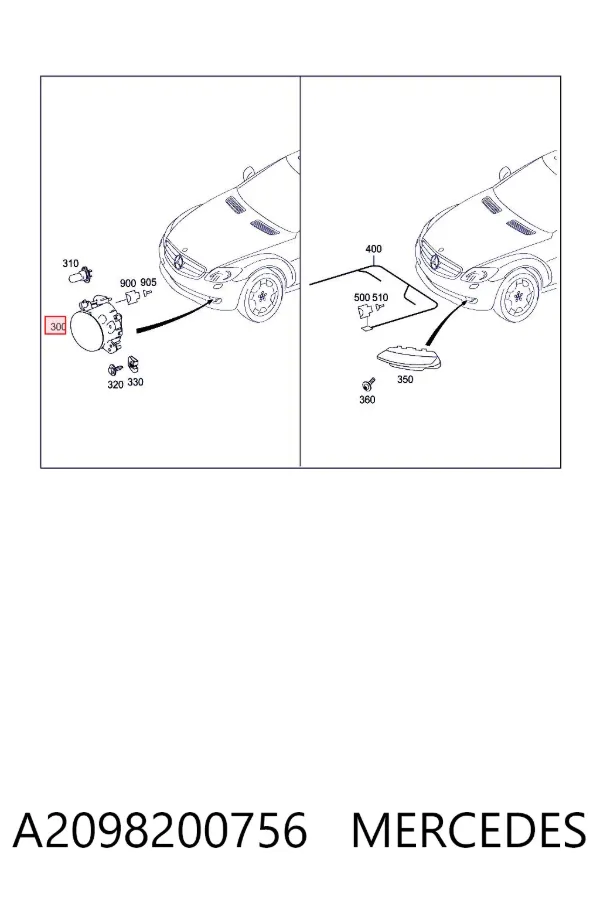 Lampa przeciwmgielna lewa A2098200756 Mercedes