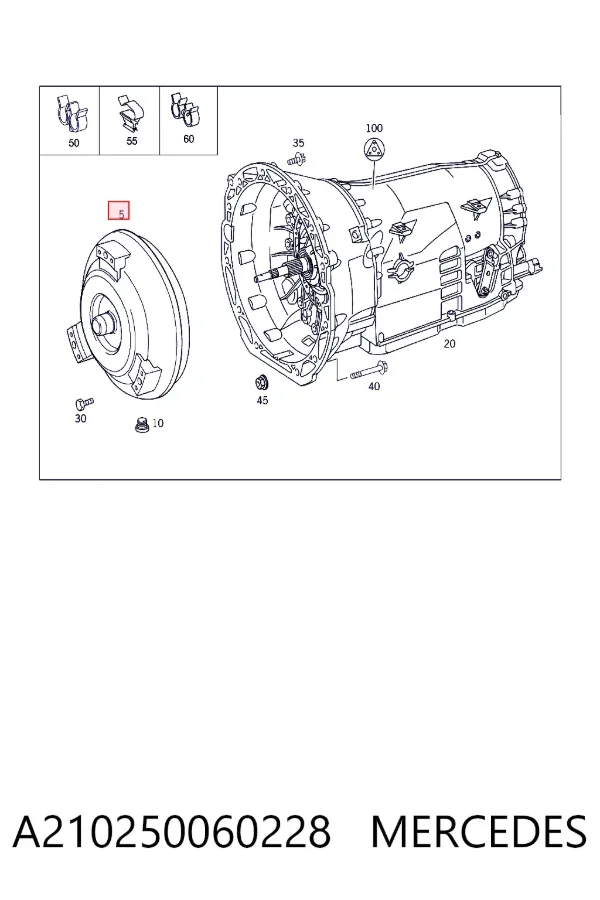 Transformator hydrauliczny automatycznej skrzyni biegów A210250060228 Mercedes