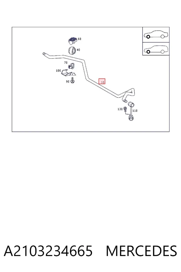 Stabilizator przedni A2103234665 Mercedes