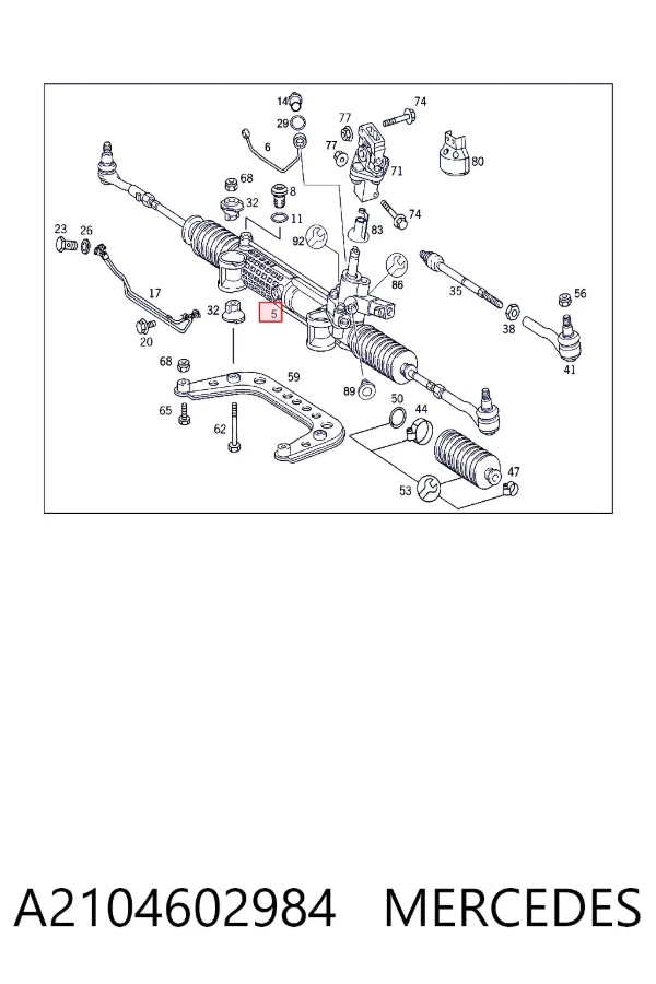 Listwa kierownicza (maglownica) A2104602984 Mercedes