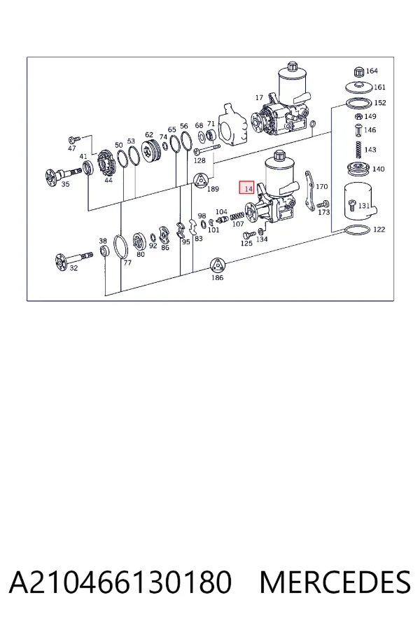 Pompa wspomagania hydraulicznego kierownicy A210466130180 Mercedes