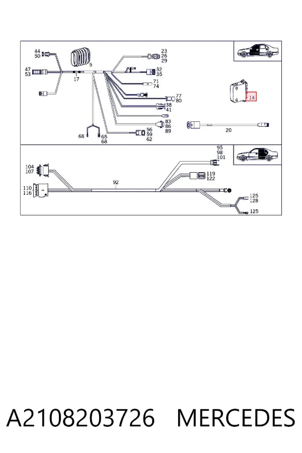 Blok komfortu przednich drzwi A2108203726 Mercedes