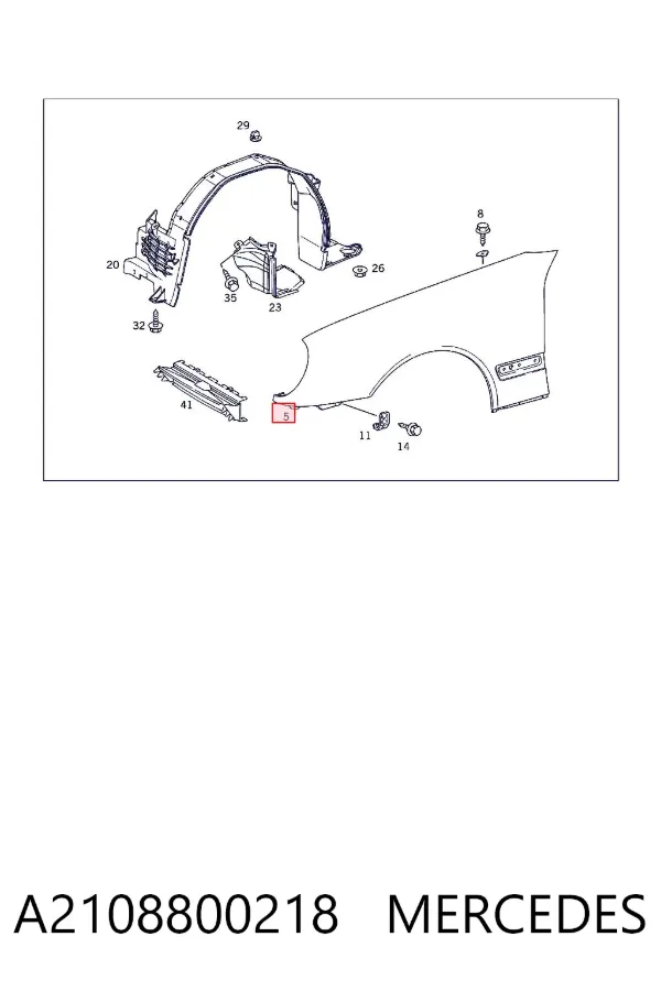 Błotnik przedni prawy A2108800218 Mercedes