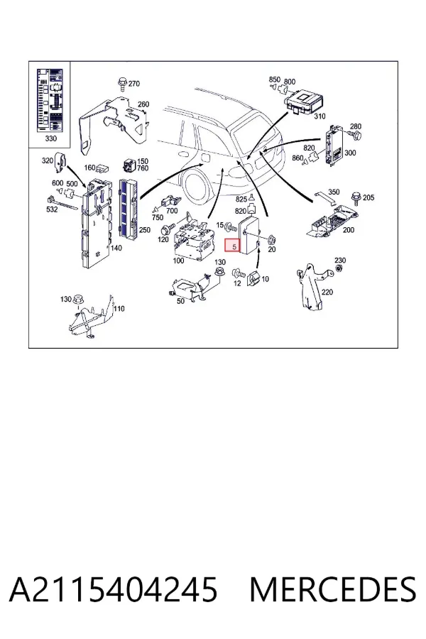 Moduł (ECU) sterowania baterią A2115404245 Mercedes