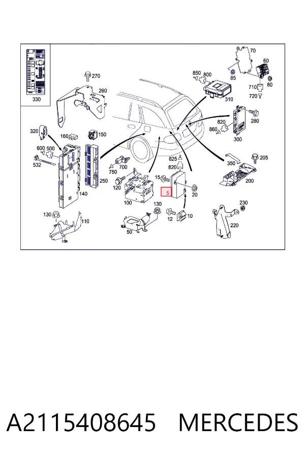 Moduł (ECU) sterowania baterią A2115408645 Mercedes