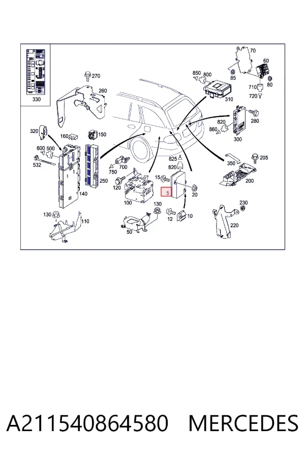 Moduł (ECU) sterowania baterią A211540864580 Mercedes