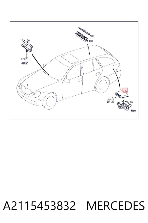 Sterownik czujnika parkowania A2115453832 Mercedes