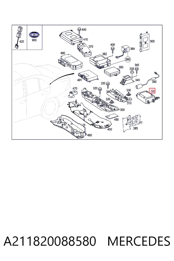 Wzmacniacz sygnału anteny A211820088580 Mercedes