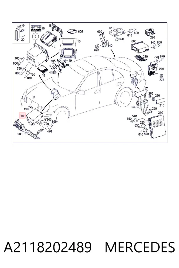 Radioodtwarzacz (radio AM/FM) A2118202489 Mercedes
