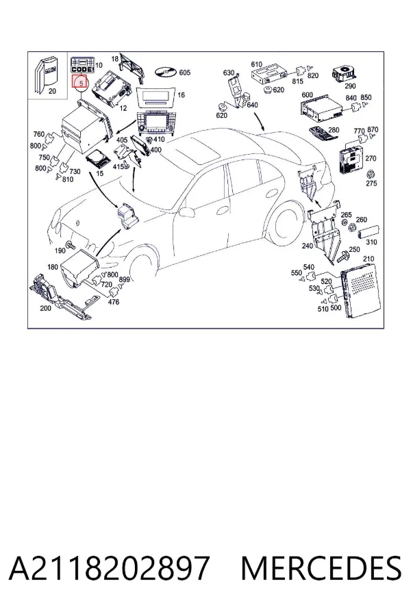 Radioodtwarzacz (radio AM/FM) A2118202897 Mercedes