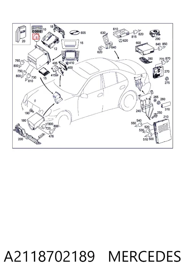 Radioodtwarzacz (radio AM/FM) A2118702189 Mercedes