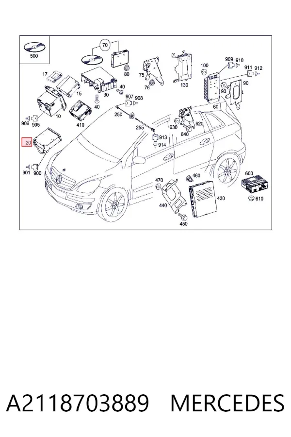 Radioodtwarzacz (radio AM/FM) A2118703889 Mercedes