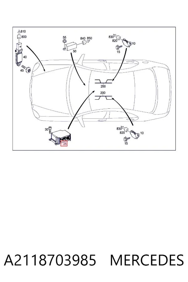 Sterownik poduszki bezpieczeństwa A2118703985 Mercedes