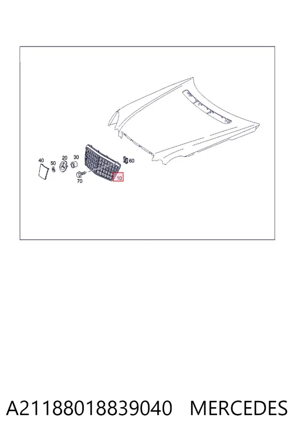 Atrapa chłodnicy A21188018839040 Mercedes
