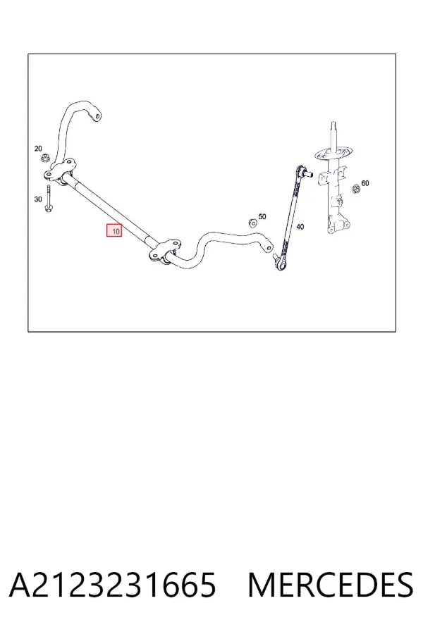 Stabilizator przedni A2123231665 Mercedes