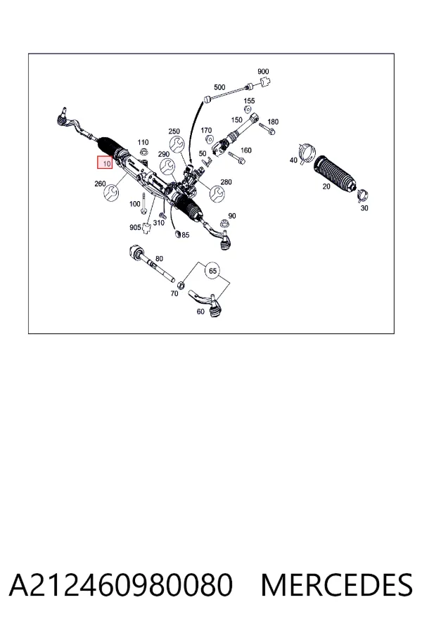 Listwa kierownicza (maglownica) A212460980080 Mercedes