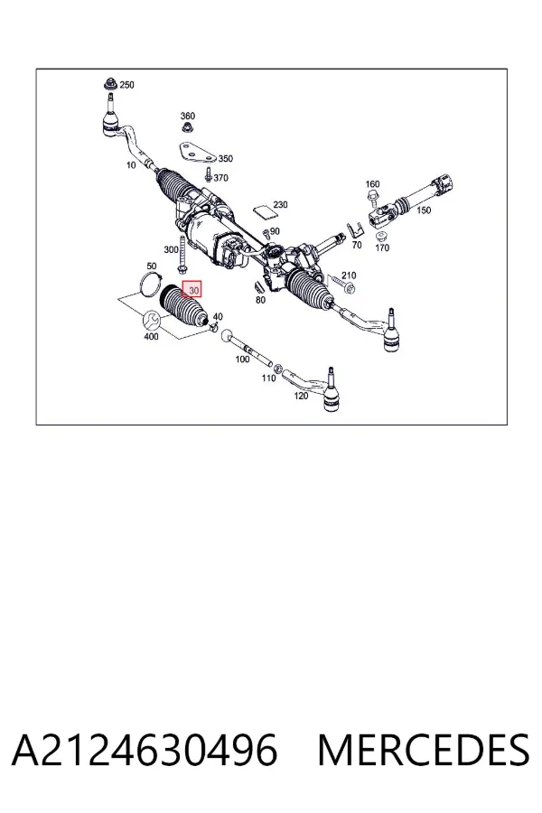 Osłona mechanizmu kierowniczego (maglownicy) A2124630496 Mercedes