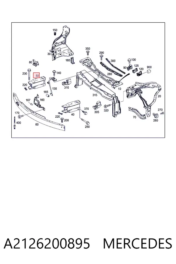 Absorber (wypełniacz) zderzaka przedniego A2126200895 Mercedes