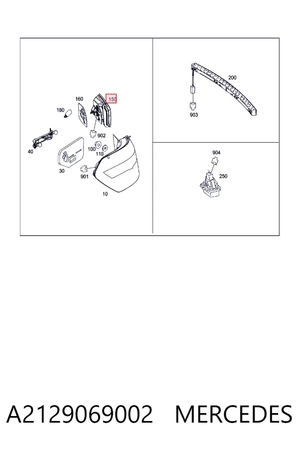 Lampa zespolona tylna prawa Mercedes E W212