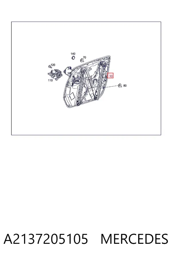 Mechanizm podnoszenia szyby drzwi przednich lewych Mercedes E W213
