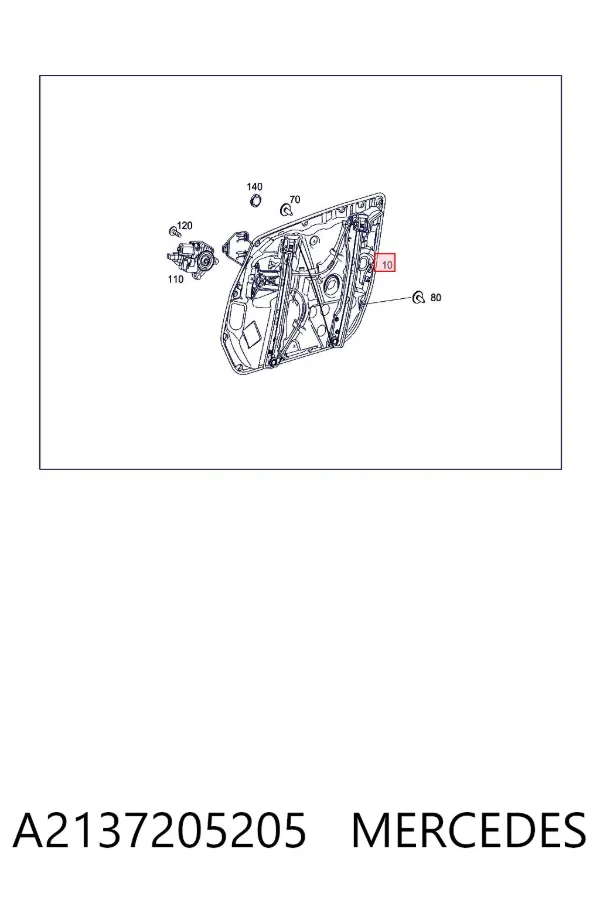 Mechanizm podnoszenia szyby drzwi przednich prawych Mercedes E W213