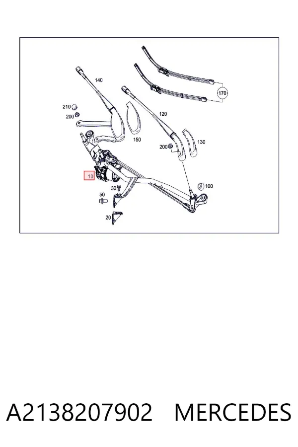 Mechanizm wycieraczek A2138207902 Mercedes