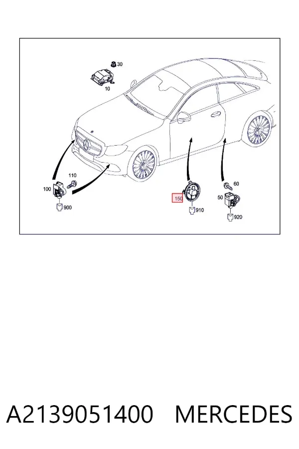 Czujnik AIRBAG przedni A2139051400 Mercedes