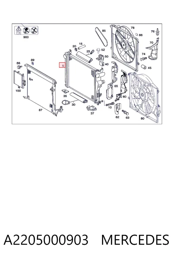 Chłodnica silnika A2205000903 Mercedes
