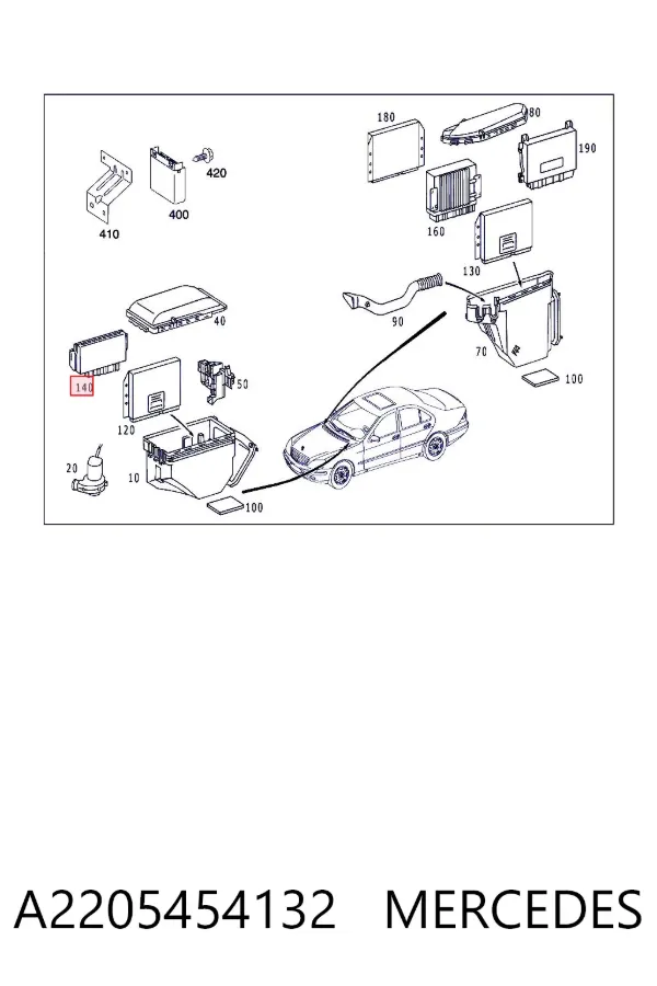 Sterownik zawieszenia pneumatycznego A2205454132 Mercedes