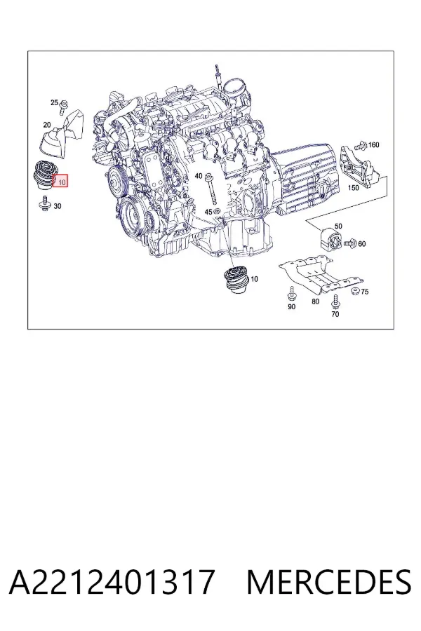 Poduszka (podpora) silnika lewa/prawa A2212401317 Mercedes