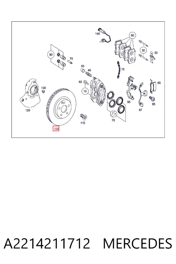 Tarcza hamulcowa przednia A2214211712 Mercedes