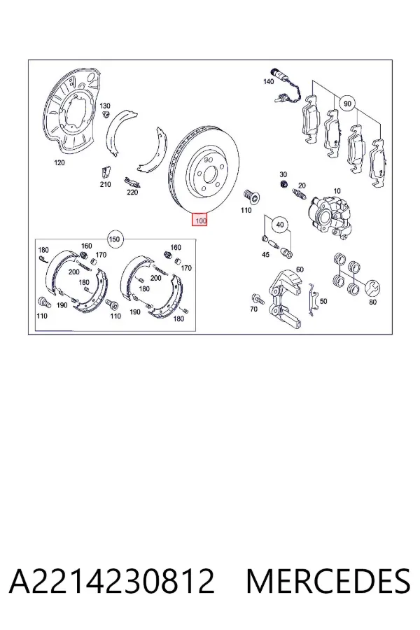 Tarcza hamulcowa tylna A2214230812 Mercedes