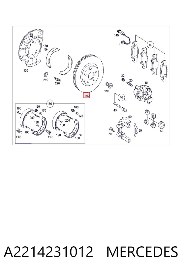 Tarcza hamulcowa tylna A2214231012 Mercedes