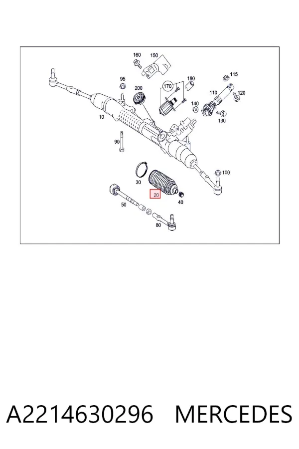 Osłona mechanizmu kierowniczego (maglownicy) A2214630296 Mercedes