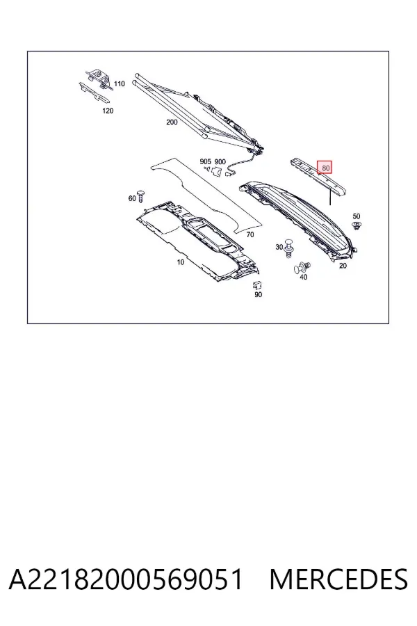 Lampa stop tylna dodatkowa Mercedes S C216