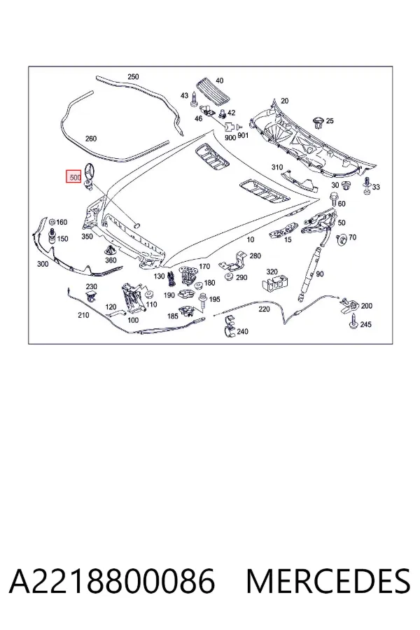 Emblemat na maskę A2218800086 Mercedes