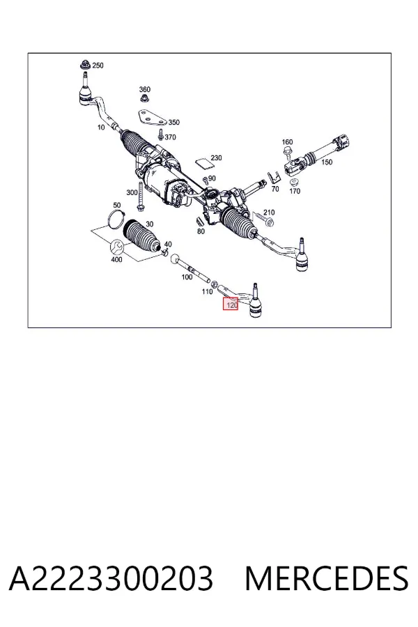 Końcówka drążka kierowniczego zewnętrzna A2223300203 Mercedes