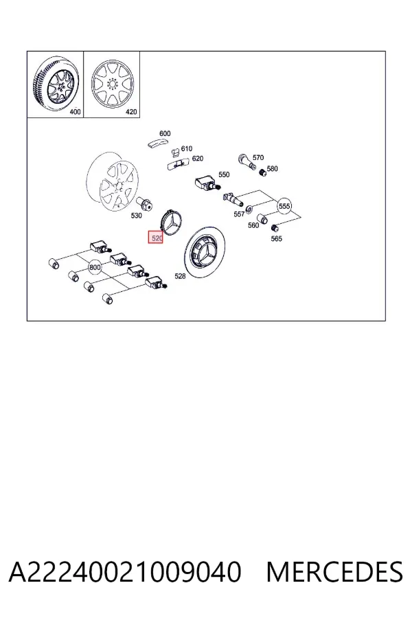 Kołpak do obręczy koła Mercedes E S213