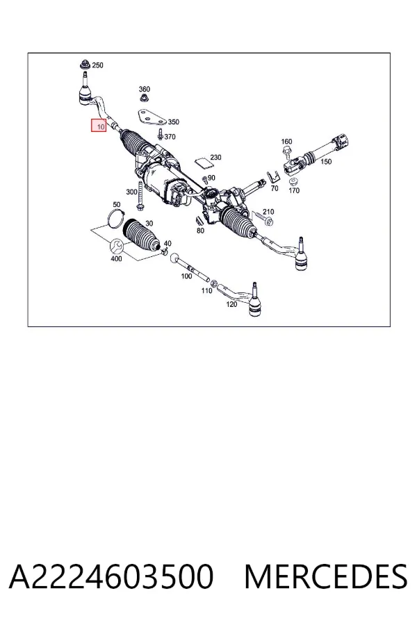 Listwa kierownicza (maglownica) A2224603500 Mercedes