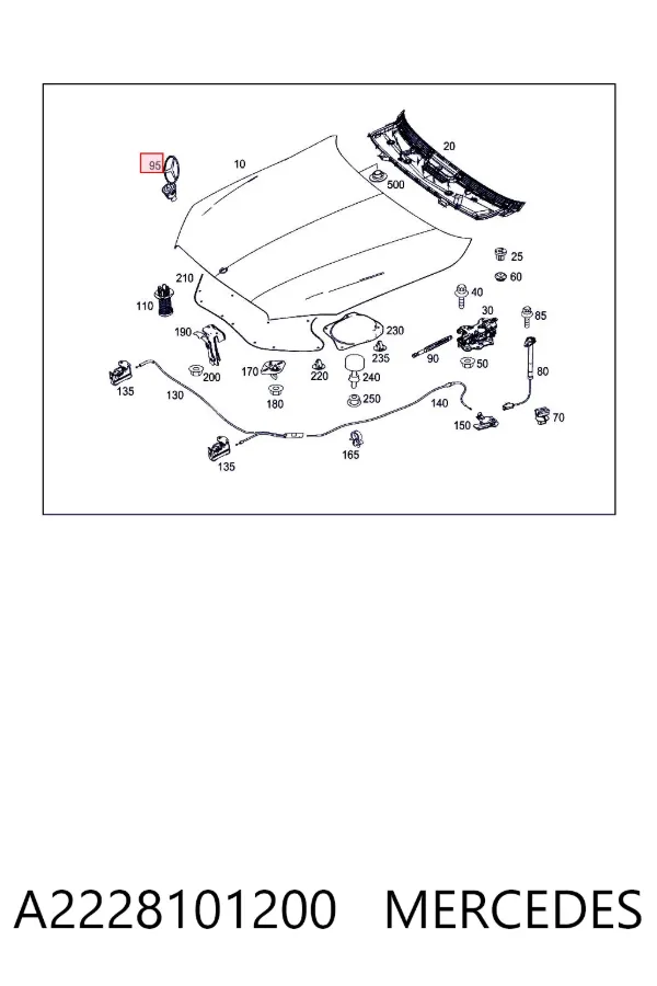 Emblemat na maskę A2228101200 Mercedes