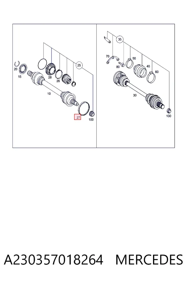 Pierścień ABS A230357018264 Mercedes