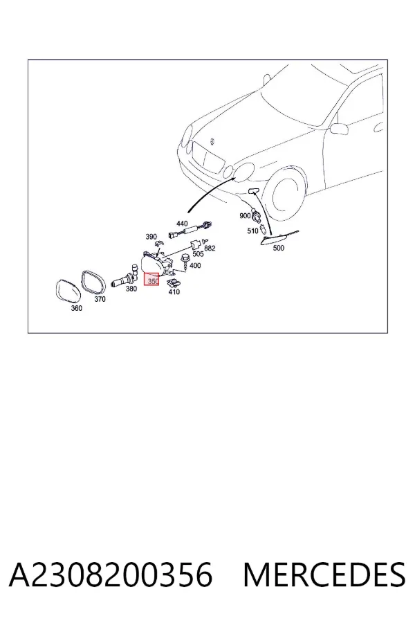 Lampa przeciwmgielna lewa A2308200356 Mercedes