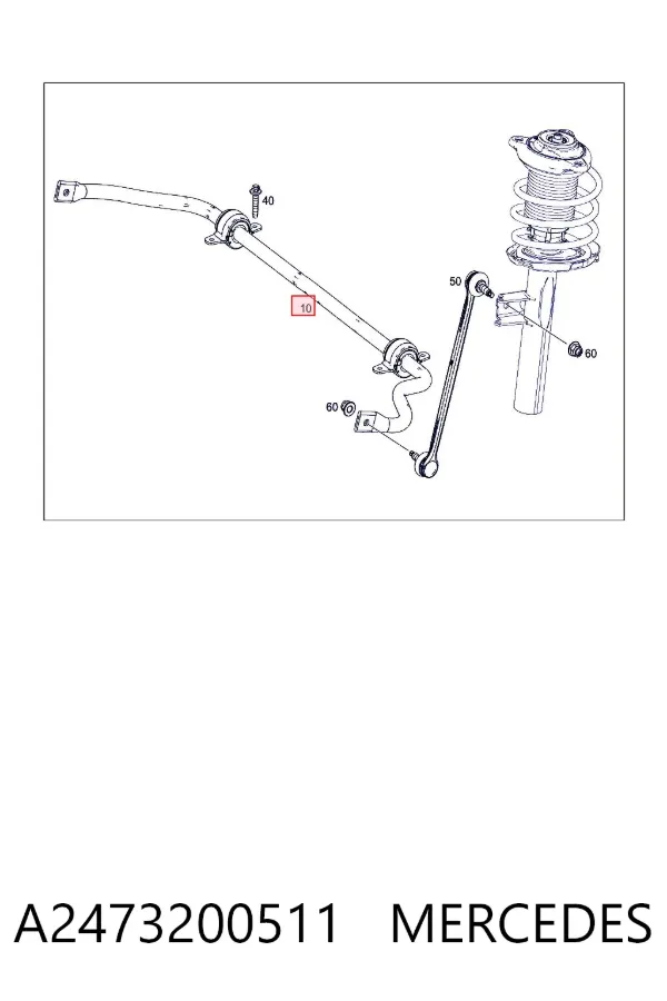 Stabilizator przedni Mercedes A W177