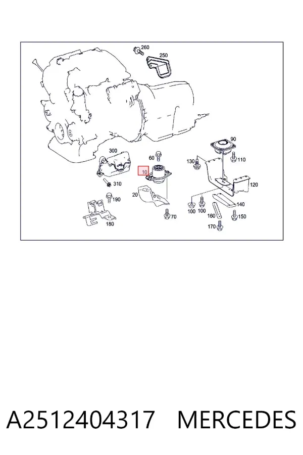 Poduszka (podpora) silnika lewa/prawa A2512404317 Mercedes