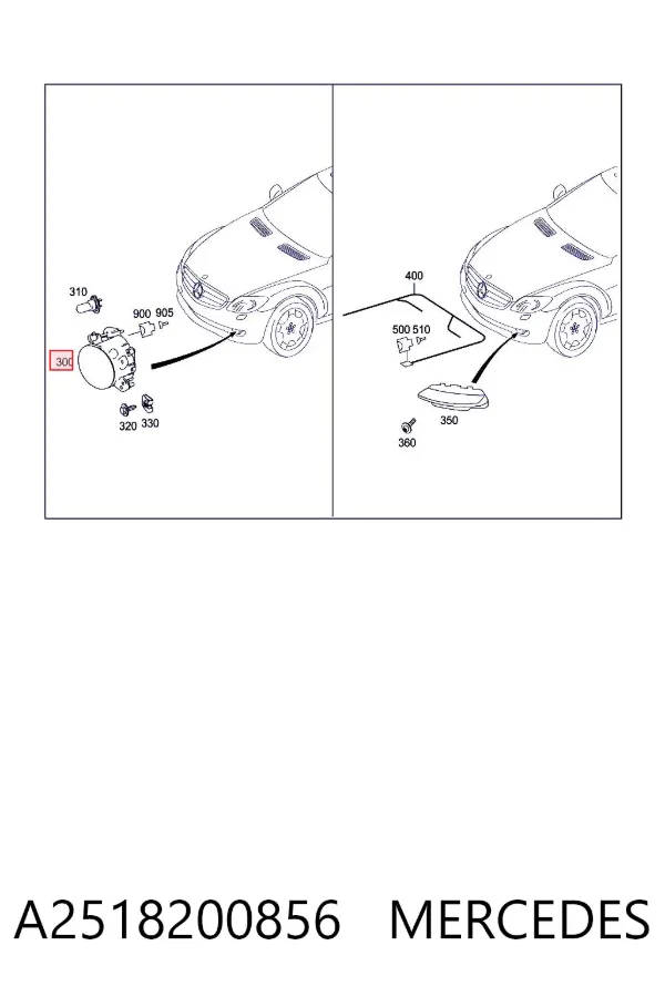 Lampa przeciwmgielna prawa A2518200856 Mercedes