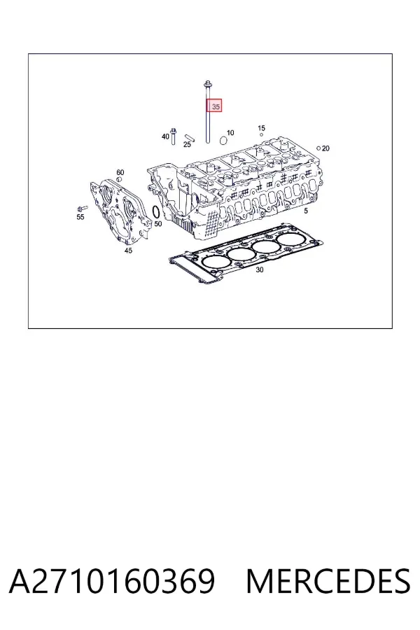 Śruba głowicy cylindrów A2710160369 Mercedes